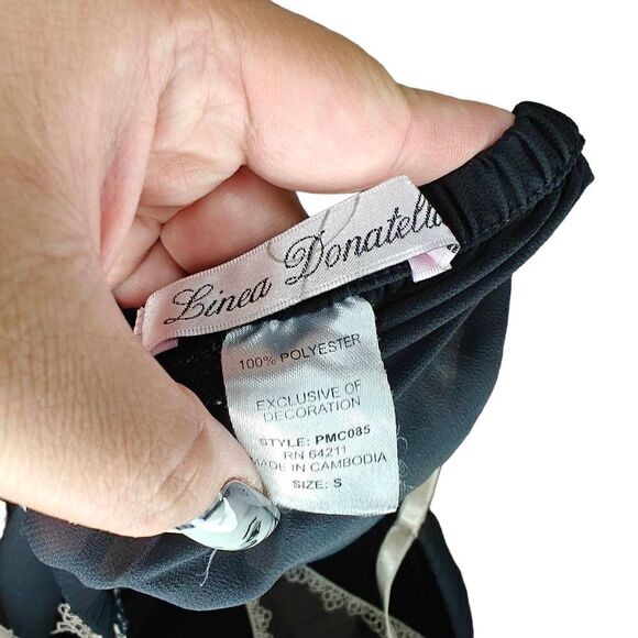 Linea Donatella Black Sheer Lingerie Top - Picture 4 of 6